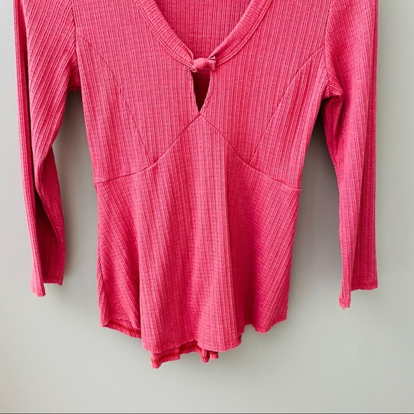 Altar'd State 3/4 Sleeve Blouse Pink Sz Medium - Picture 3 of 11